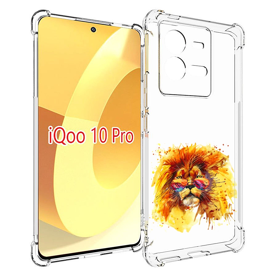 

Чехол MyPads лев в очках для Vivo iQOO 10 Pro, Прозрачный, Tocco