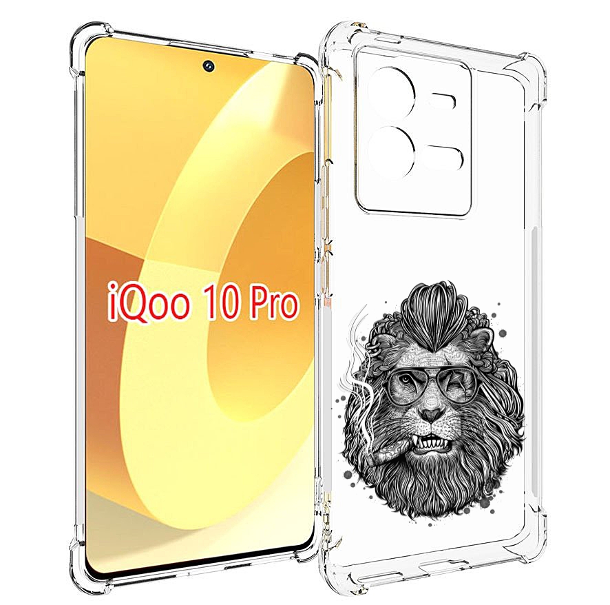 

Чехол MyPads курящий лев для Vivo iQOO 10 Pro, Прозрачный, Tocco