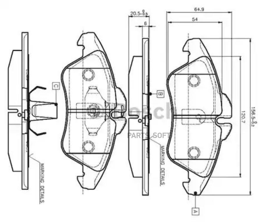 

Колодки тормозные mercedes sprinter (901-904) (95-06) vw lt 28-46 (96-) передние (4шт.) bo