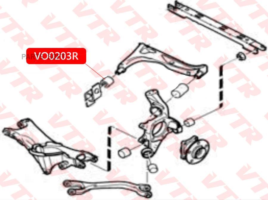 

VTR VO0203R Сайлентблок верхнего рычага задней подвески