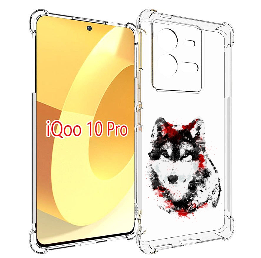 

Чехол MyPads кровавый волк для Vivo iQOO 10 Pro, Прозрачный, Tocco