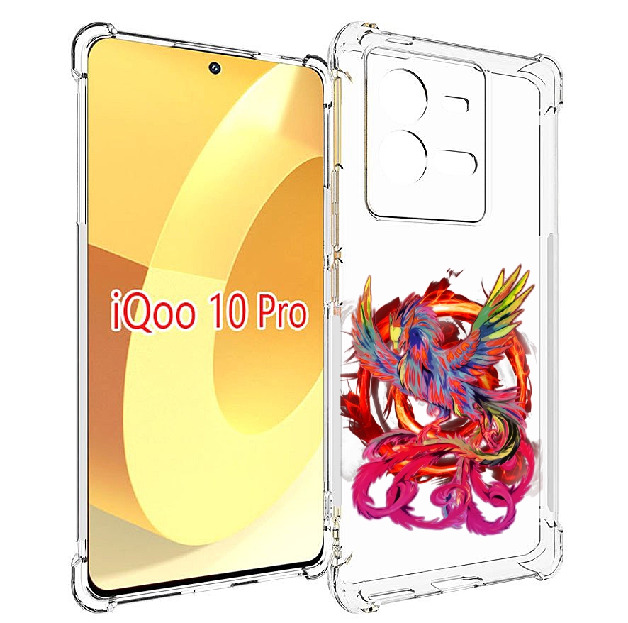 

Чехол MyPads красочный феникс для Vivo iQOO 10 Pro, Прозрачный, Tocco