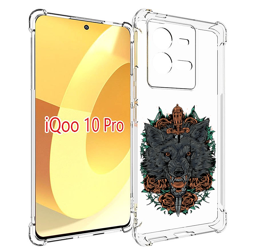 

Чехол MyPads красивый злой волк для Vivo iQOO 10 Pro, Прозрачный, Tocco