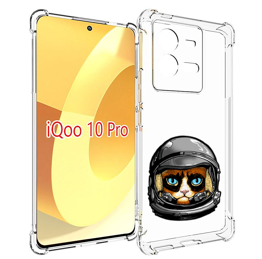 

Чехол MyPads кот космонавт для Vivo iQOO 10 Pro, Прозрачный, Tocco