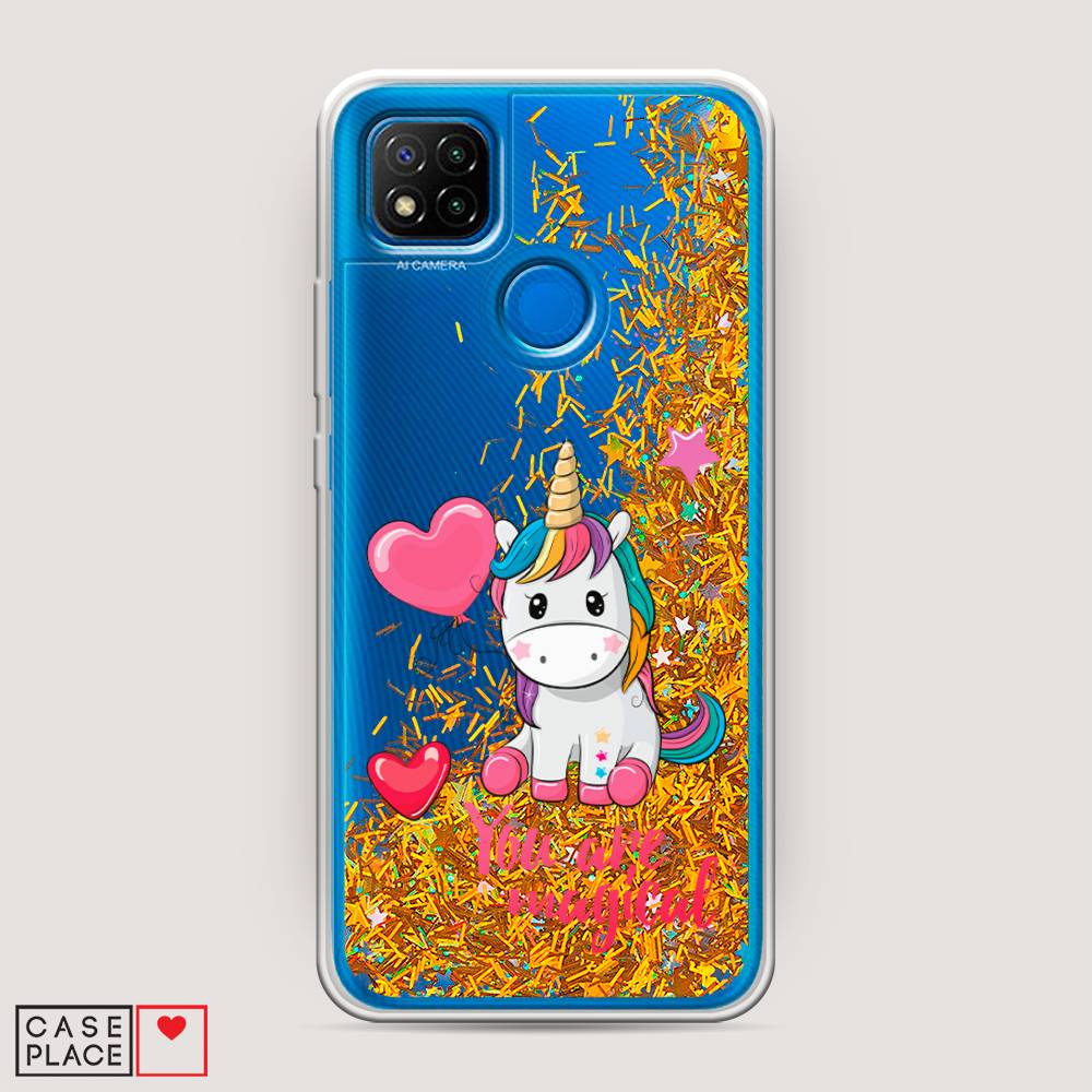 

Жидкий чехол с блестками "Волшебная единорожка" на Xiaomi Redmi 9C, 39090-1