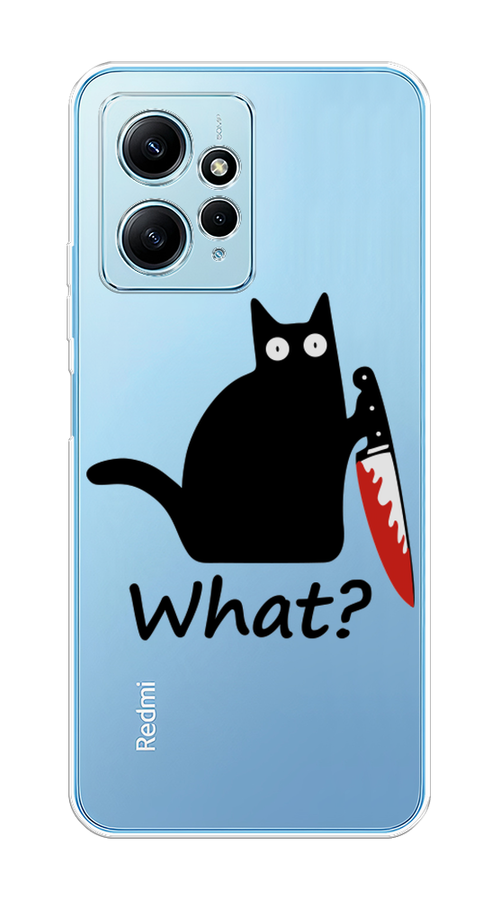 

Чехол на Xiaomi Redmi Note 12 4G "Котик с ножом", Черный;красный, 318350-1