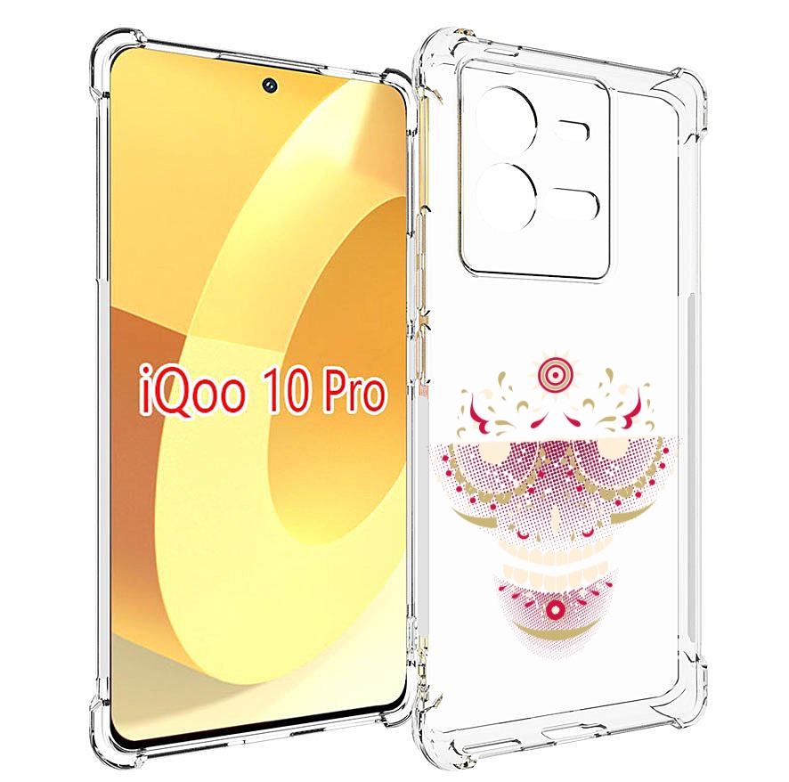 Чехол MyPads карнавальный скелет абстракция для Vivo iQOO 10 Pro