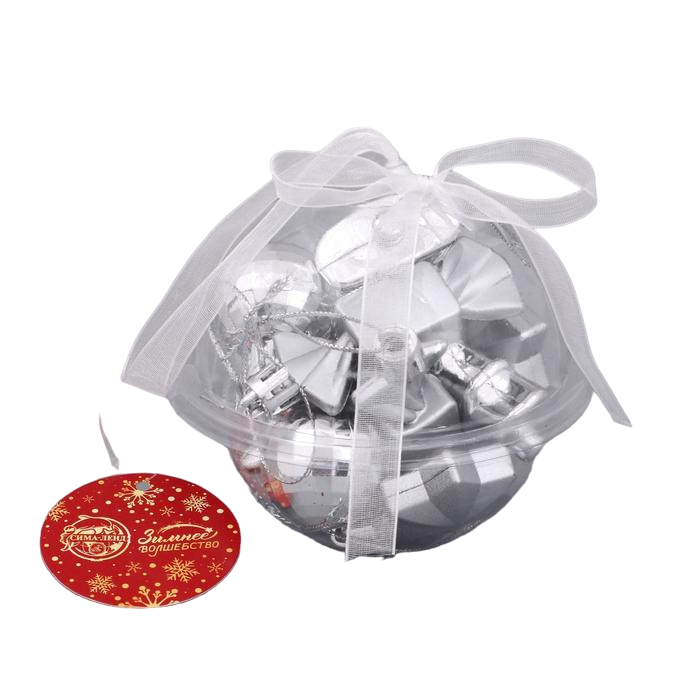 

Елочная игрушка Зимнее волшебство Санда 4962788 10 шт. серебристый, Санда