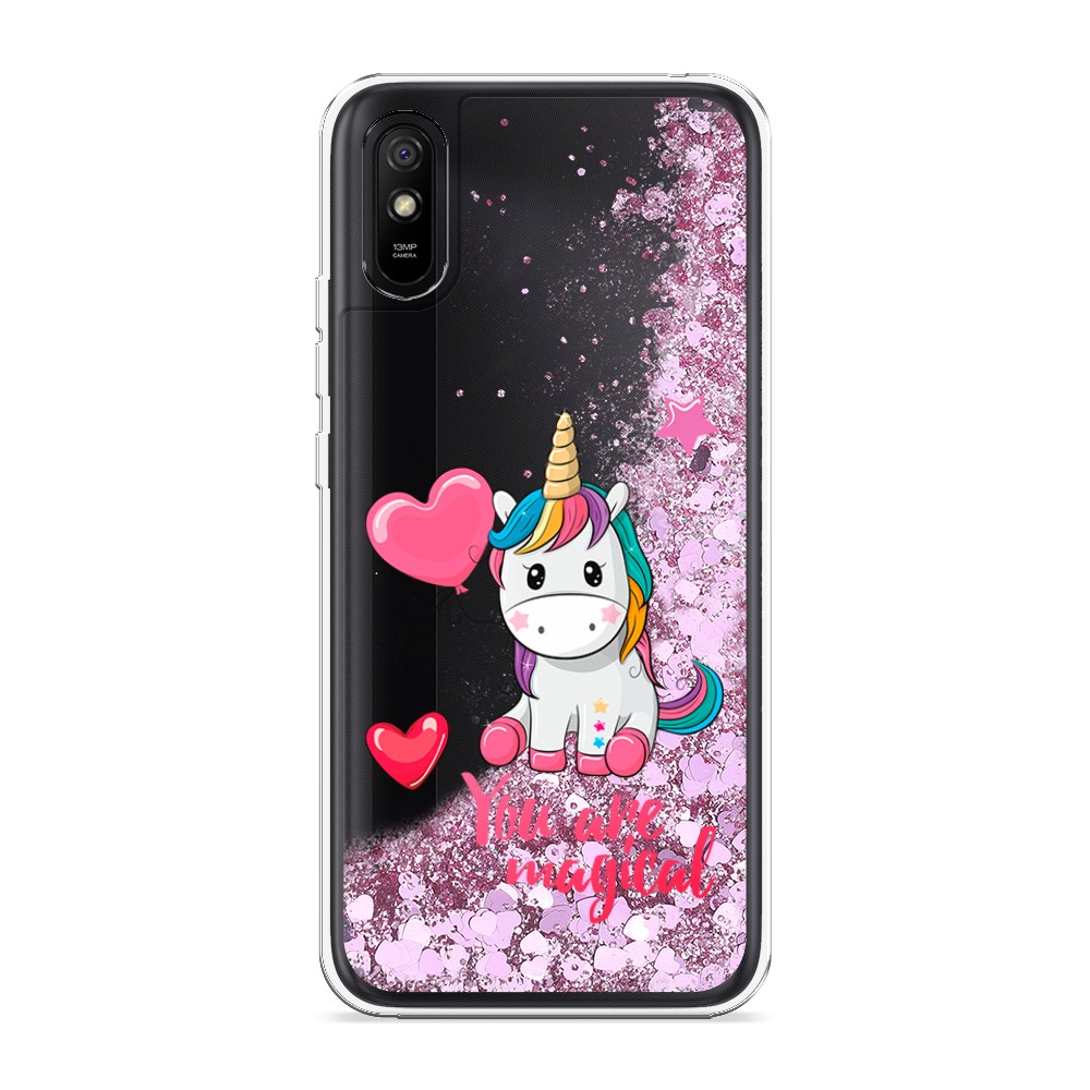 

Жидкий чехол с блестками "Волшебная единорожка" на Xiaomi Redmi 9A, 38994-1