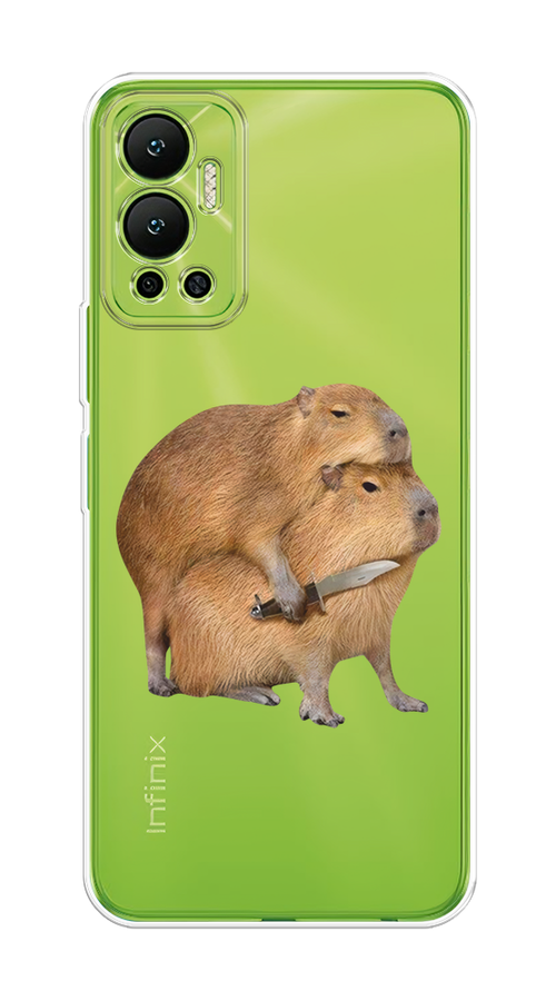 

Чехол на Infinix Hot 12 "Капибара с ножом", Бежевый, 3101350-1