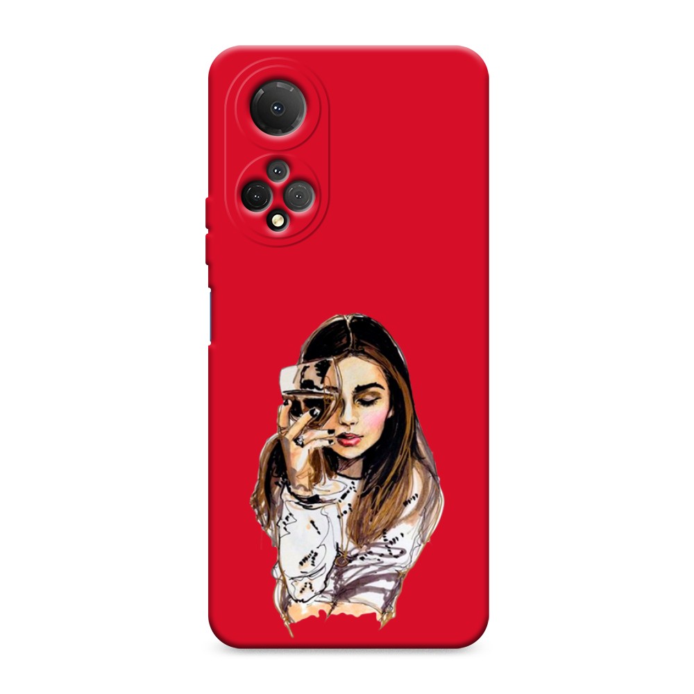 

Чехол Awog 6108853-1 для Honor X7 "Девушка с бокалом", 6108853-1