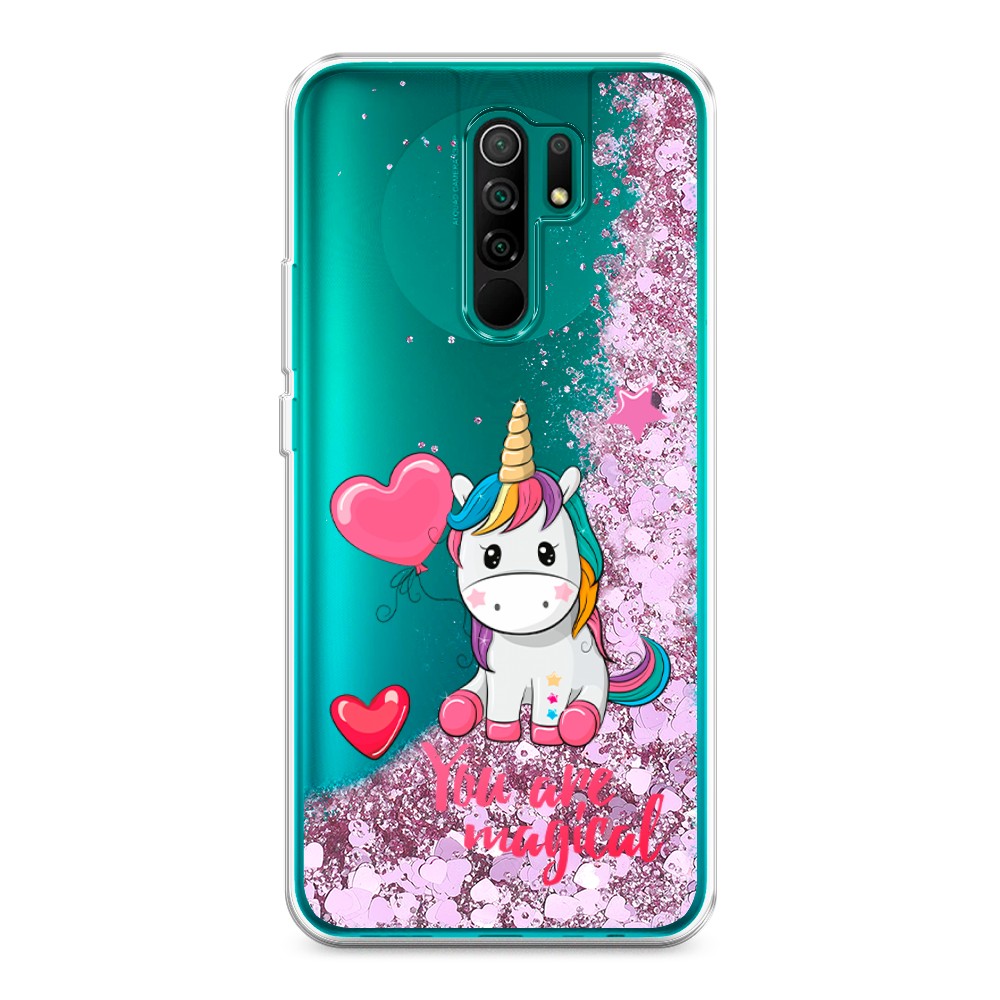 

Жидкий чехол с блестками "Волшебная единорожка" на Xiaomi Redmi 9, 38394-1