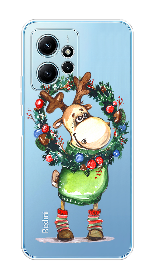 

Чехол на Xiaomi Redmi Note 12 4G "Олень с новогодним венком", 318350-4