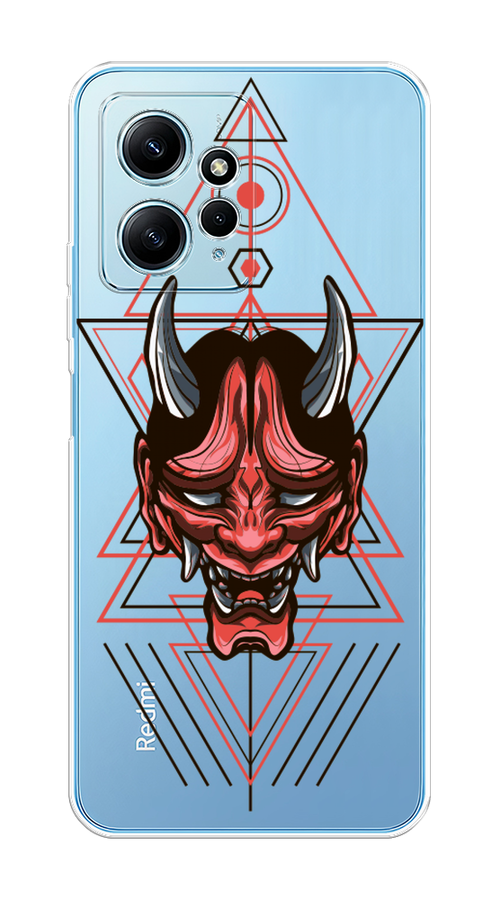 

Чехол на Xiaomi Redmi Note 12 4G "Hanya Oni mask", Серый;красный;черный, 318350-4