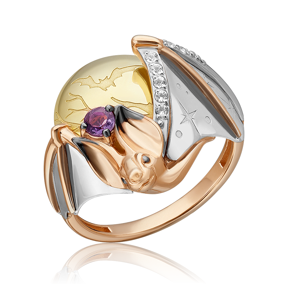 

Кольцо из золота р. 18,5 PLATINA jewelry 01-5552-00-225-1140, топаз\аметист, 01-5552-00-225-1140