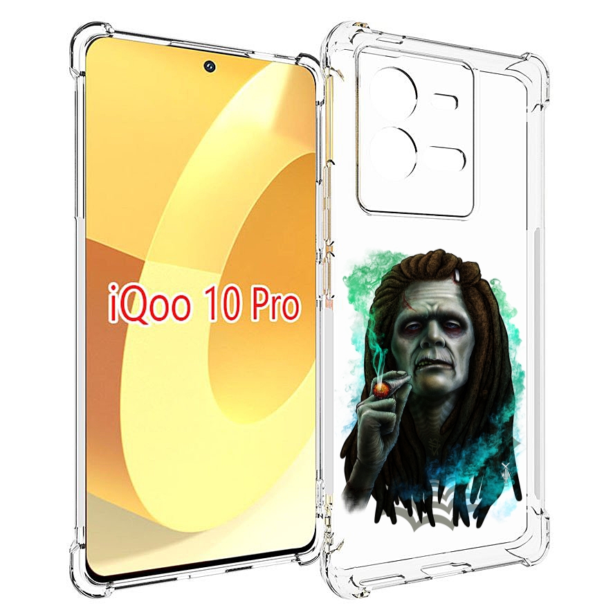 

Чехол MyPads зеленый мужчина с сигаретой для Vivo iQOO 10 Pro, Прозрачный, Tocco
