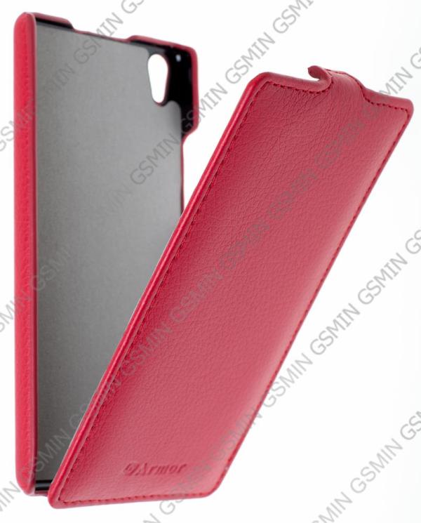 фото Кожаный чехол для huawei ascend p7 armor case "full" (красный)