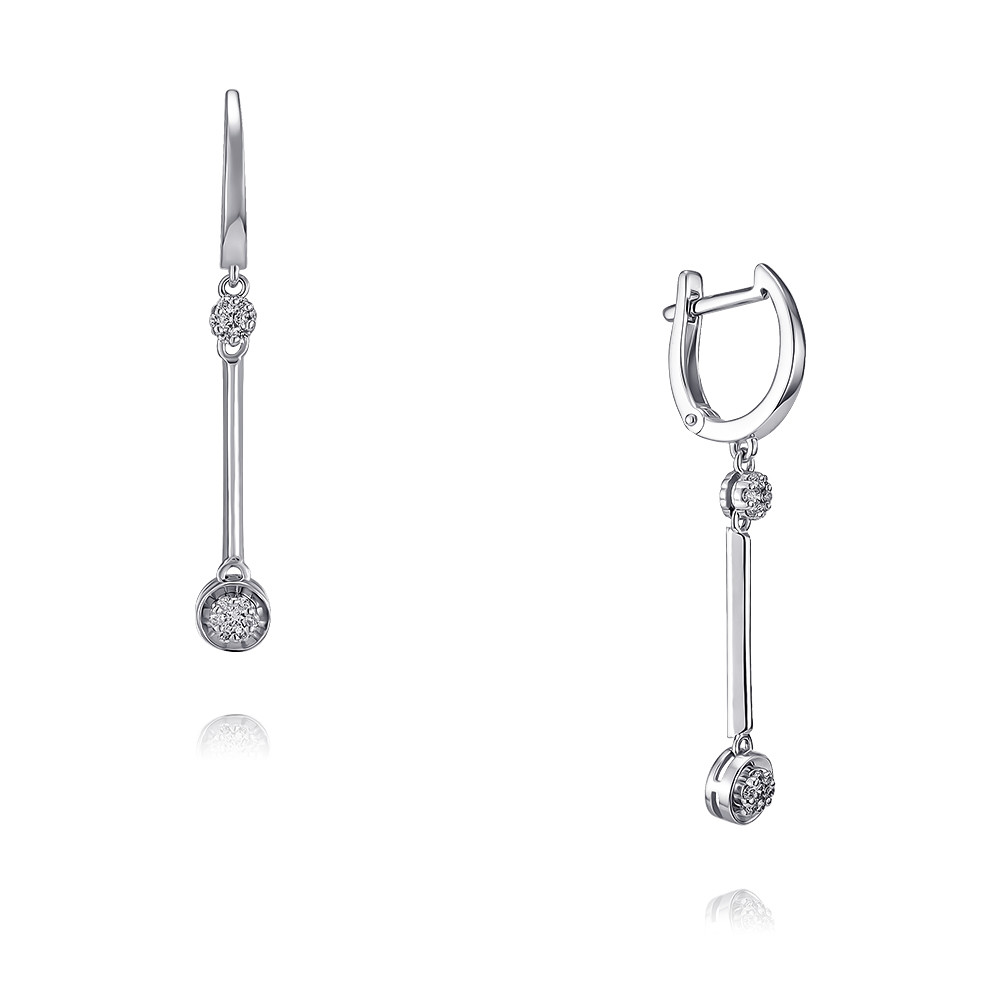 

Серьги подвески из белого золота с бриллиантом ADAMAS 24039992/01-А51Д-41, 24039992/01-А51Д-41