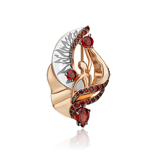 

Брошь из золота PLATINA jewelry 04-0291-00-204-1111, гранат, 04-0291-00-204-1111