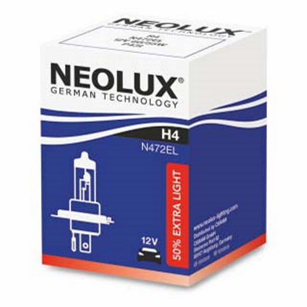 фото Лампа neolux extra light+50% h4 60/55вт 12в p43t