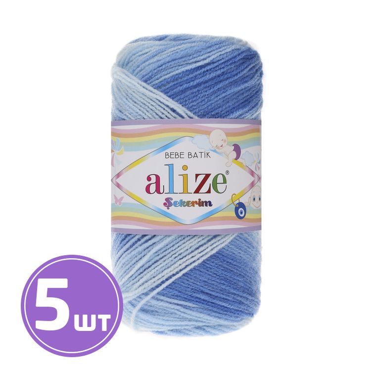 

Пряжа ALIZE Sekerim bebe batik 3481, мультиколор, 5 шт. по 100 г, Разноцветный