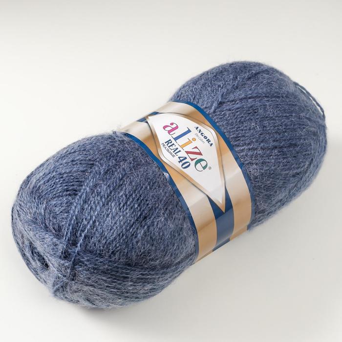 

Пряжа ALIZE Angora real 40, 480 мх100 г, 411, Синий, Angora Real 40