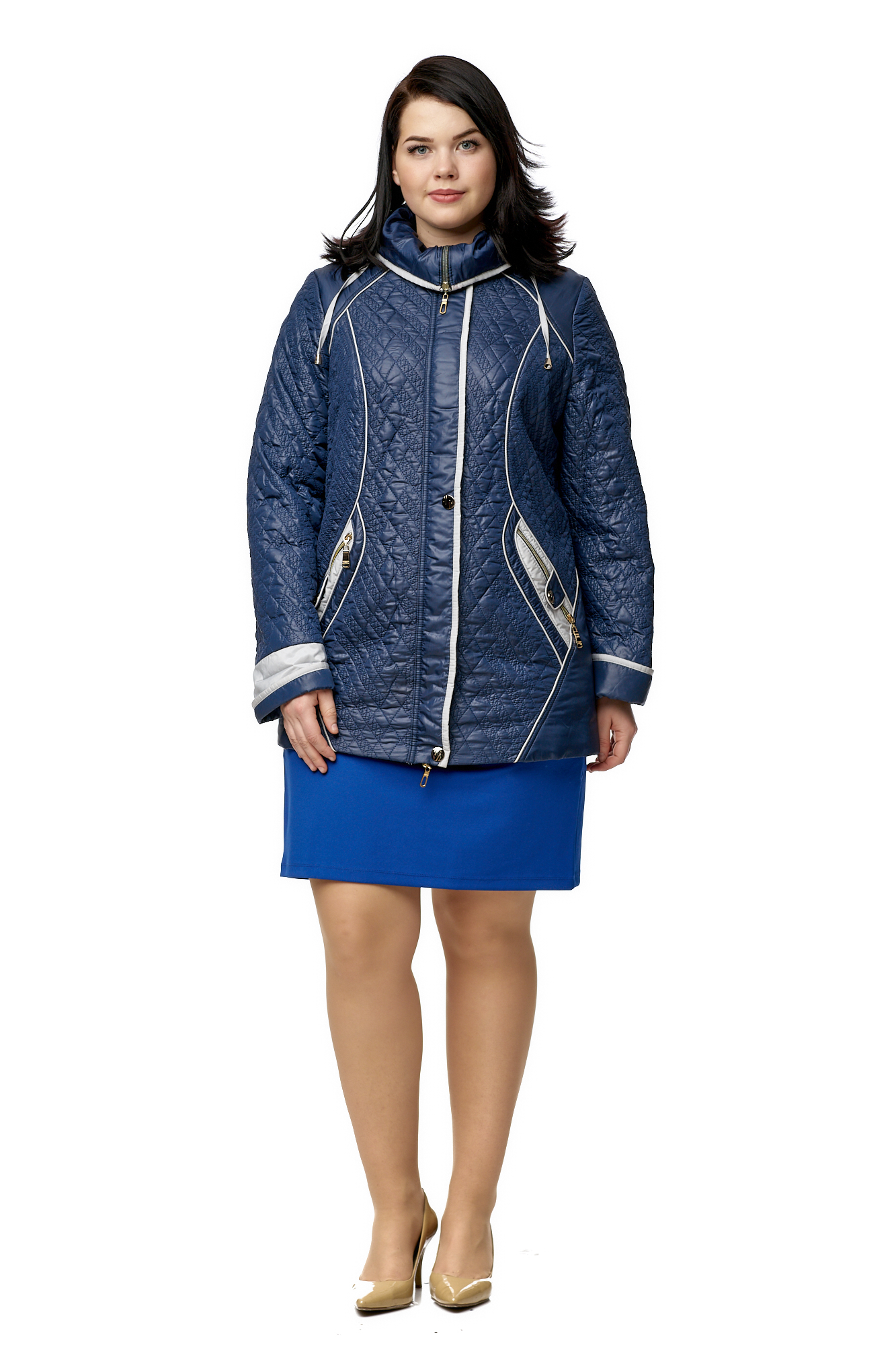 

Куртка женская МОСМЕХА 8010441 синяя 52 RU, Синий, 8010441