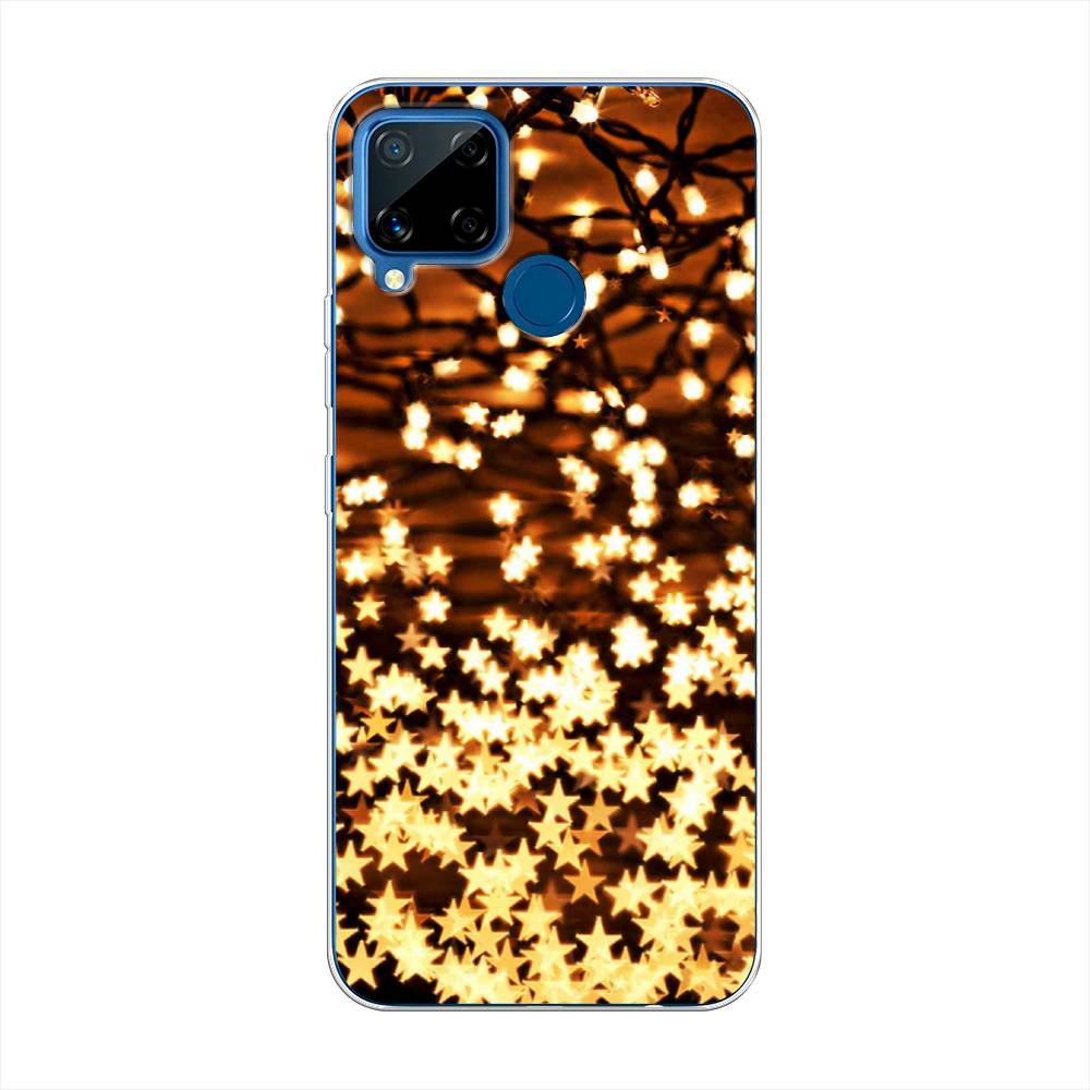 

Чехол на Oppo Realme C15 "Новогодняя гирлянда", Золотистый, 255050-5
