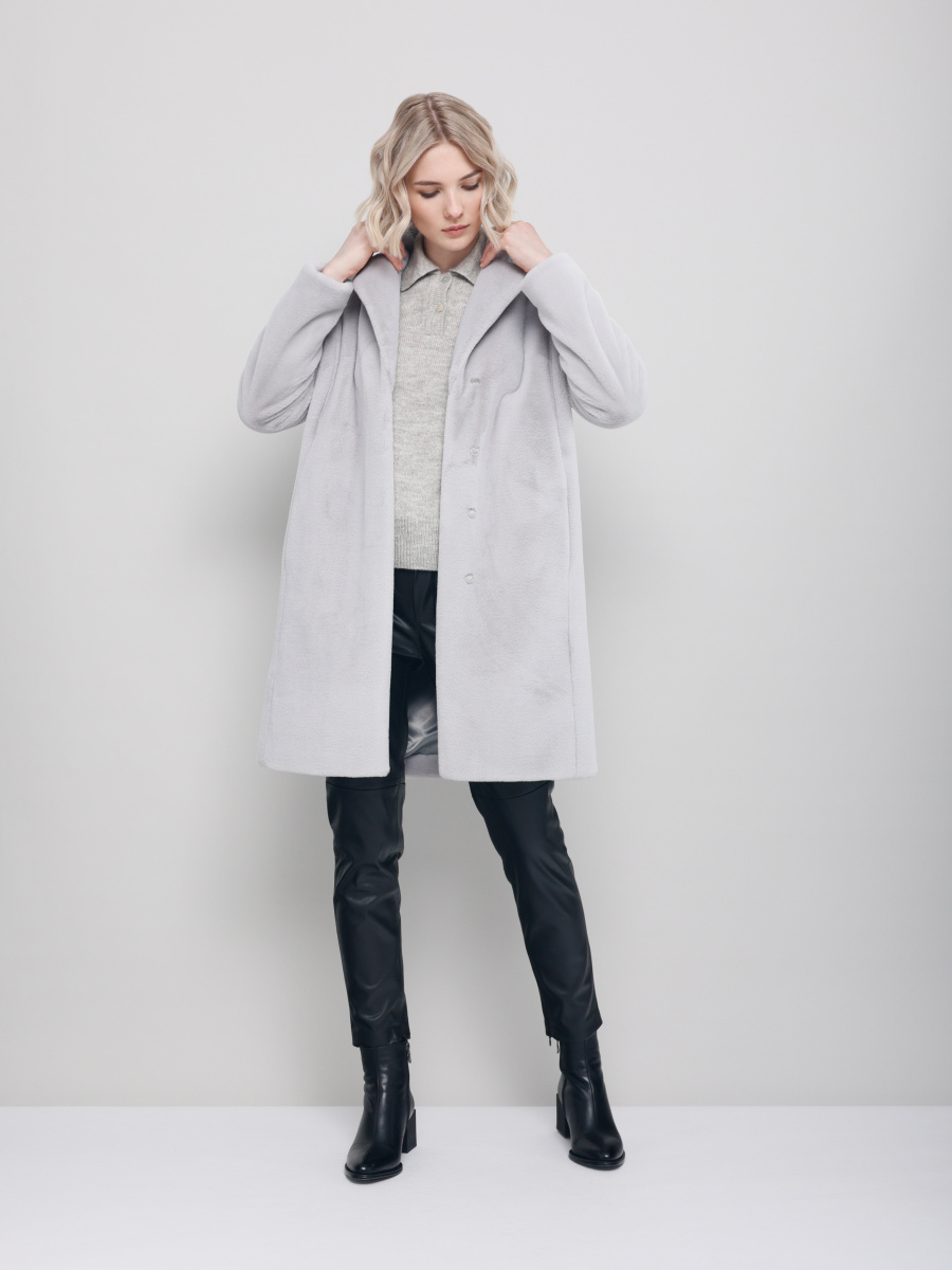 

Шуба женская ALEF 7071/90 серая 50 RU, 7071/90