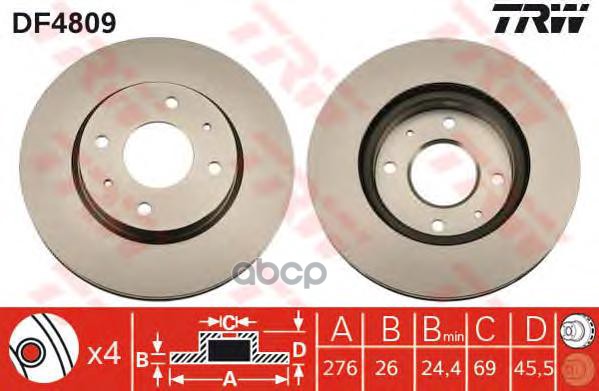 

Тормозный колодки TRW/Lucas передний для Mitsubishi Lancer 03-, Galant 96-04 DF4809