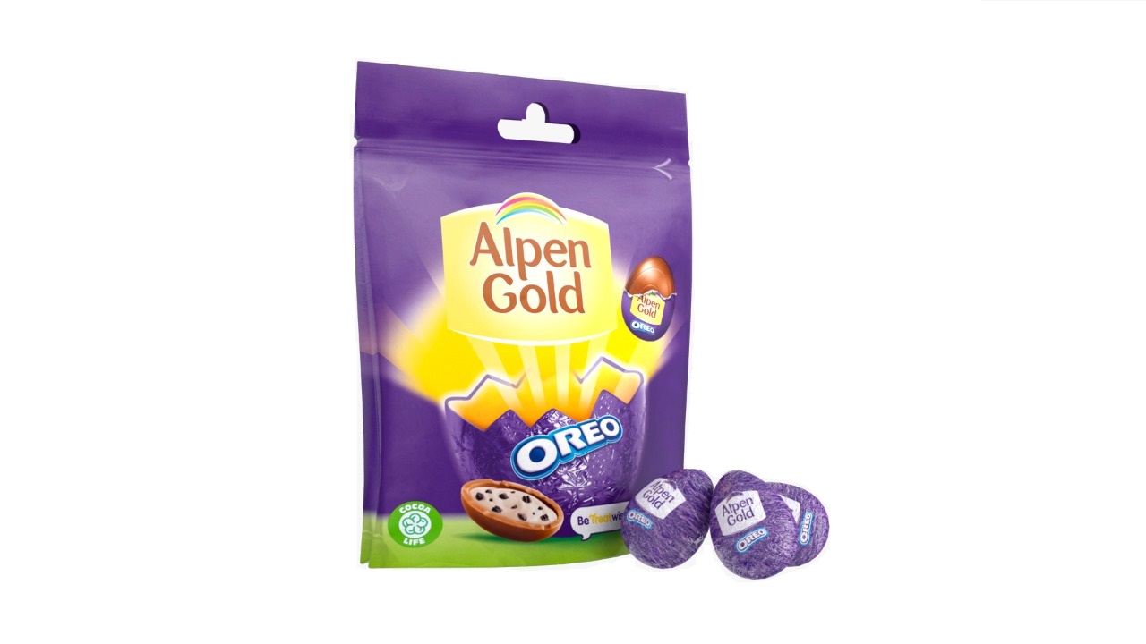 фото Конфеты alpen gold ваниль с кусочками печенья oreo 72 г