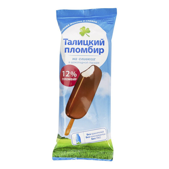 

Мороженое пломбир Талицкий пломбир Эскимо 12% бзмж 80 г