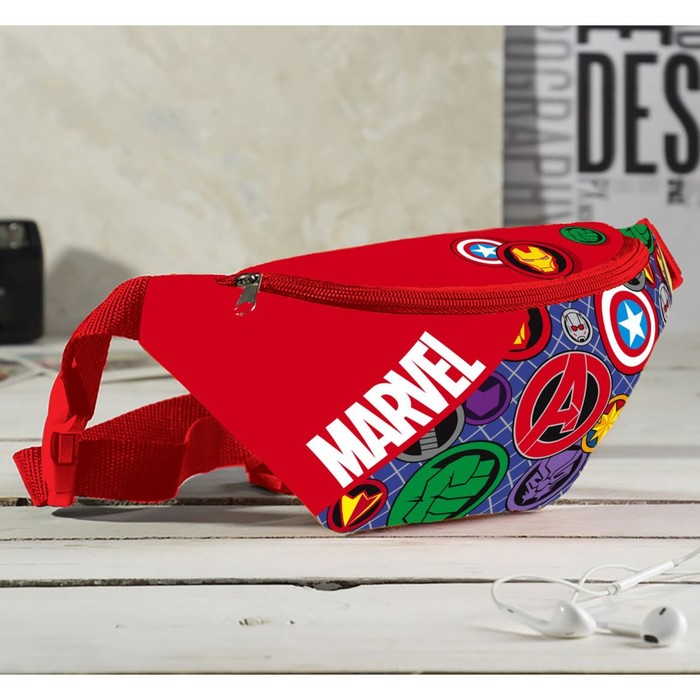 

Сумка на пояс MARVEL, 25x6x13, отд на молнии, без подклада, красный
