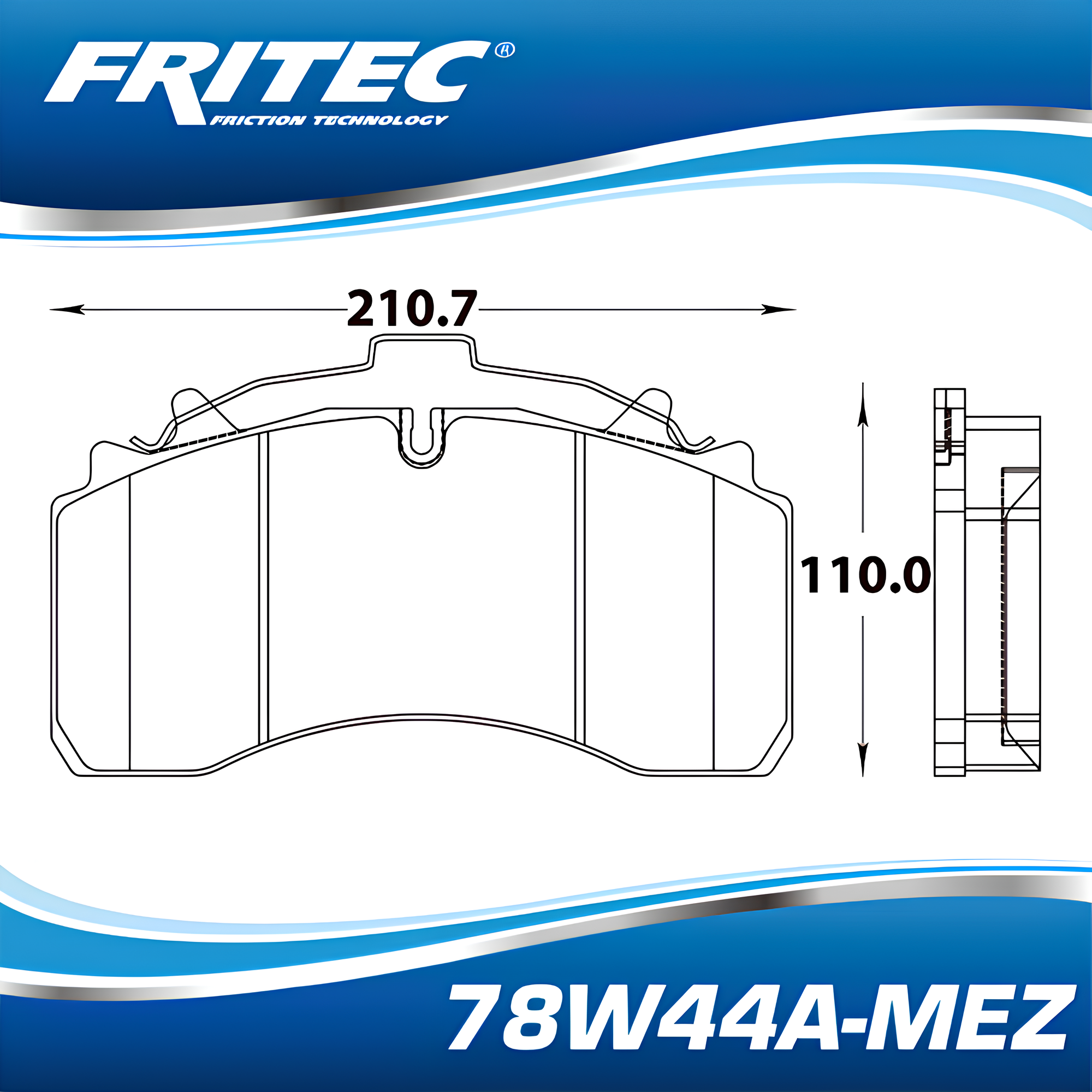 Колодки тормозные дисковые 210*110*31 керамические SAF SKRB 9022WI 78W44 (Fritec)