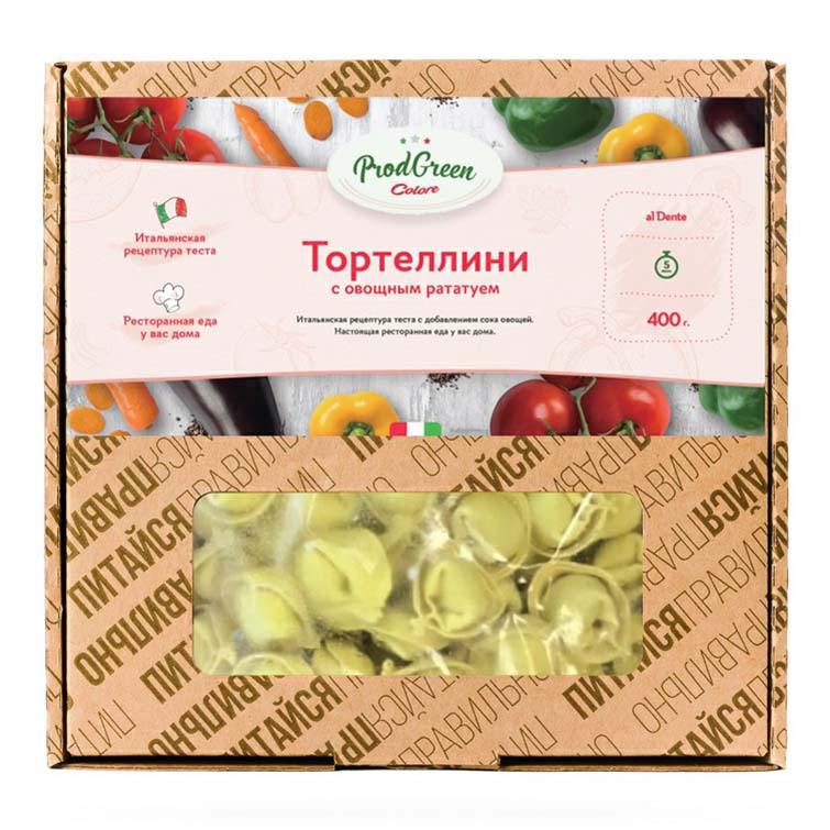 

Тортеллини Prodgreen с овощным рататуем 400 г