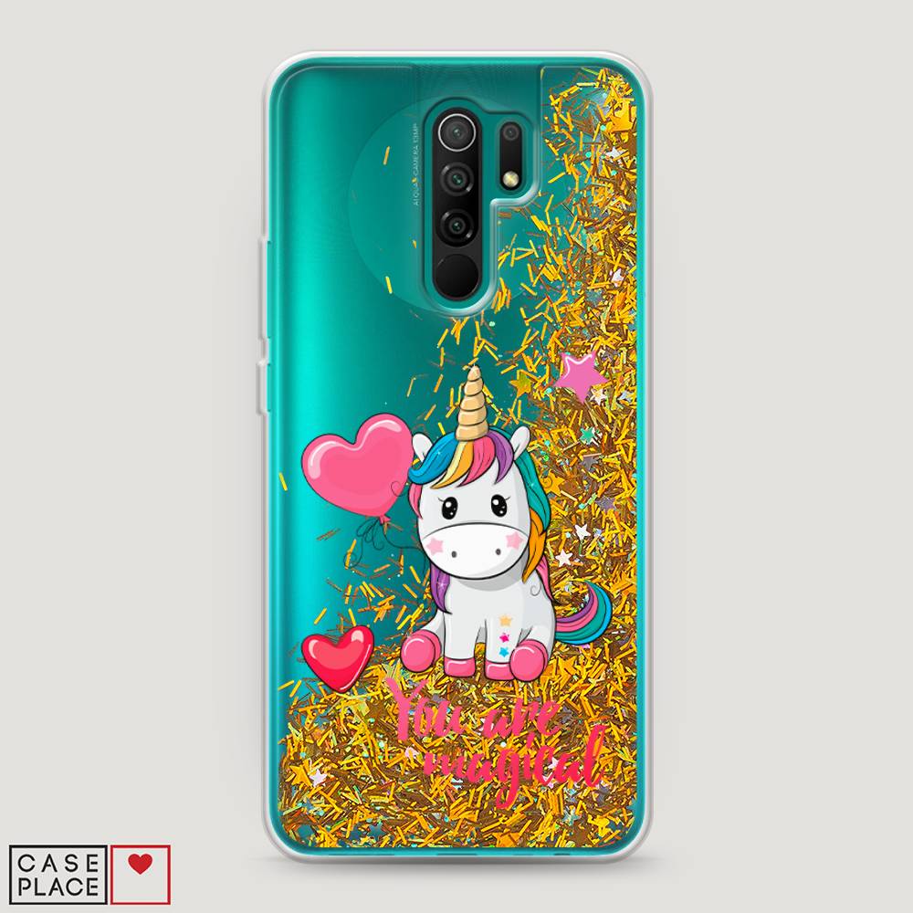 

Жидкий чехол с блестками "Волшебная единорожка" на Xiaomi Redmi 9, 38390-1