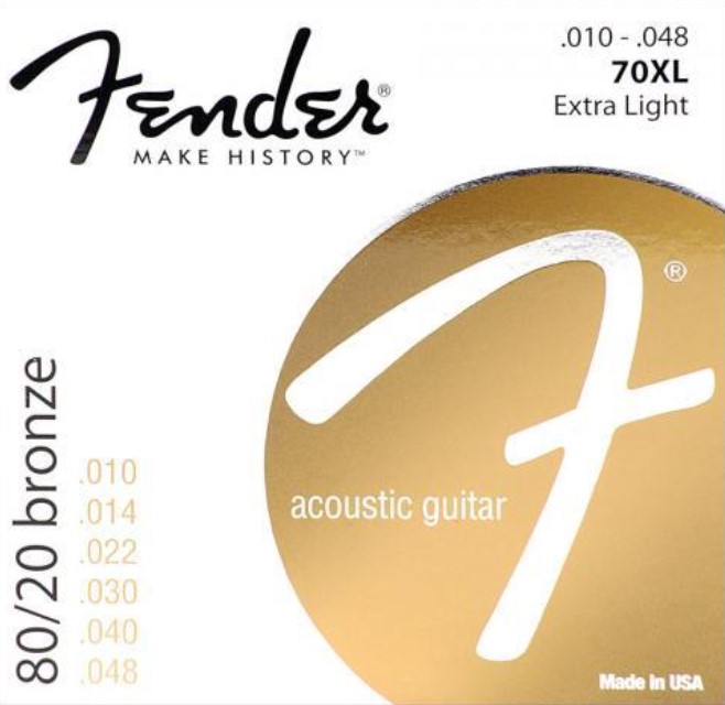 Струны для акустической гитары FENDER STRINGS NEW ACOUSTIC 70XL 80/20 BRNZ BALL END 10-48