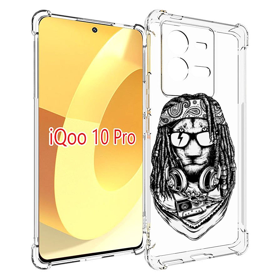 

Чехол MyPads дреды льва для Vivo iQOO 10 Pro, Прозрачный, Tocco