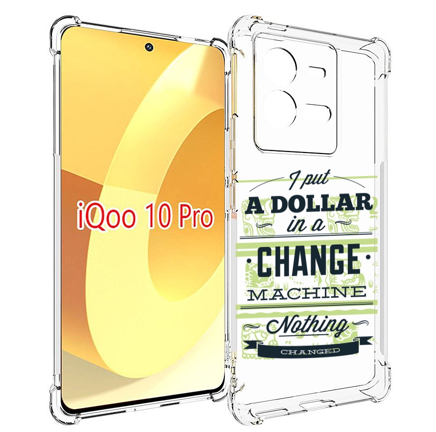 

Чехол MyPads доллар надпись для Vivo iQOO 10 Pro, Прозрачный, Tocco