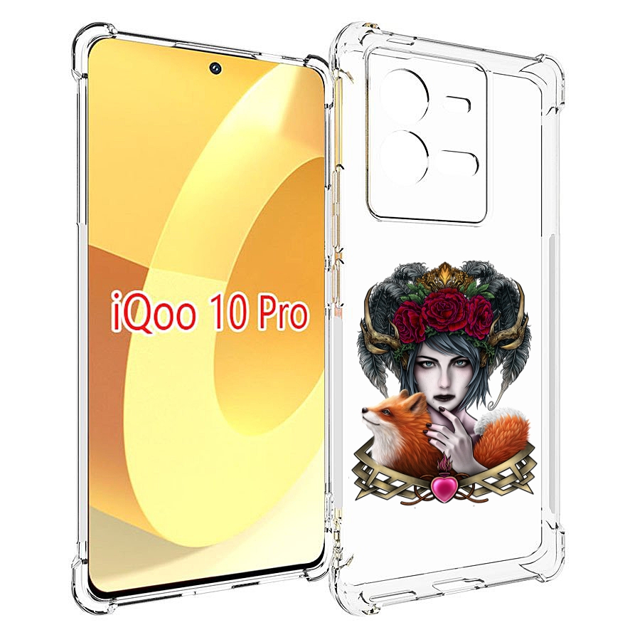 

Чехол MyPads девушка с лисой для Vivo iQOO 10 Pro, Прозрачный, Tocco