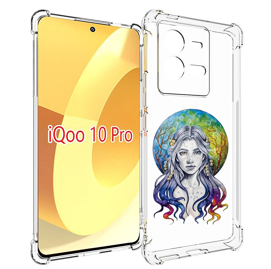 

Чехол MyPads девушка с красивыми волосами для Vivo iQOO 10 Pro, Прозрачный, Tocco