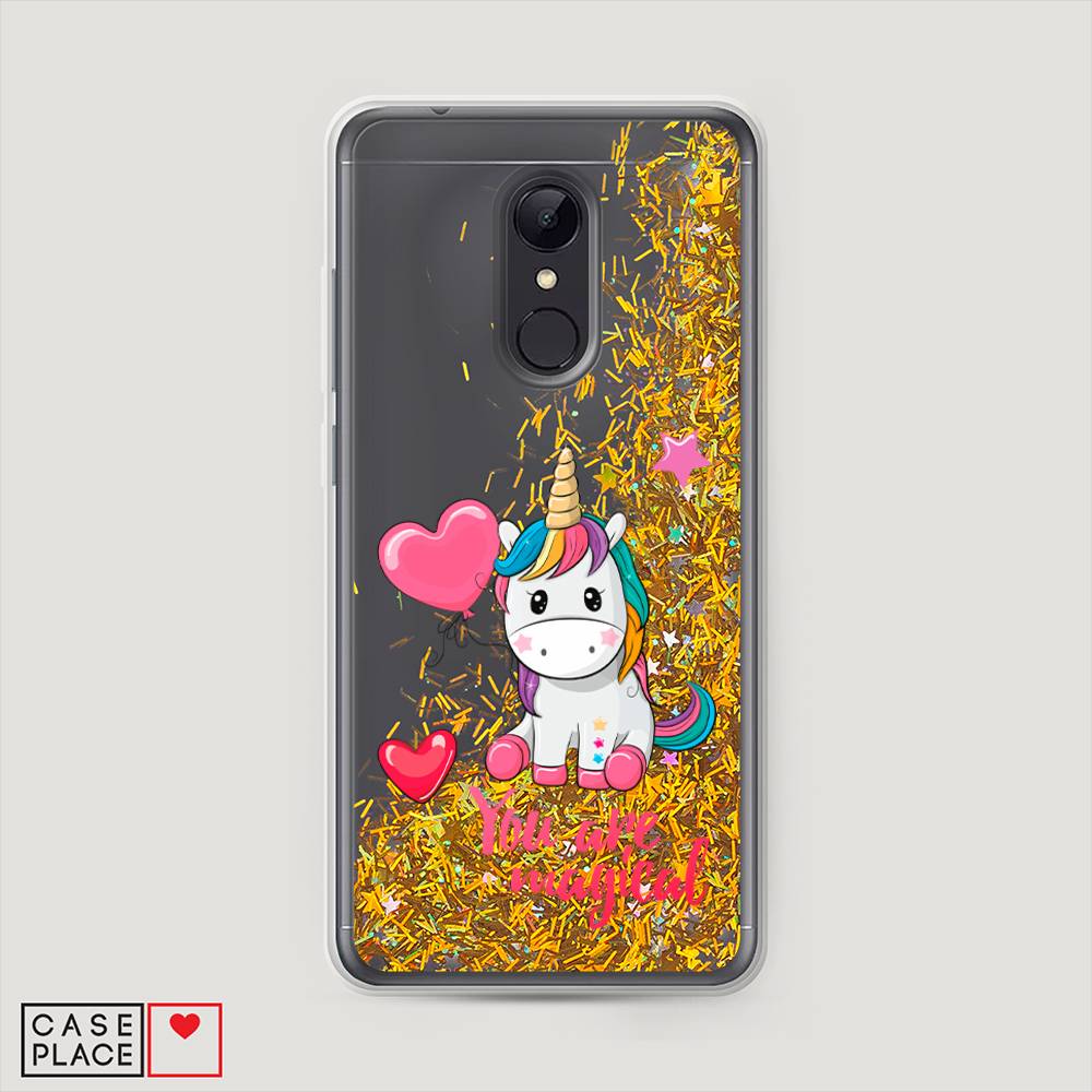 

Жидкий чехол с блестками "Волшебная единорожка" на Xiaomi Redmi 5, 33090-1