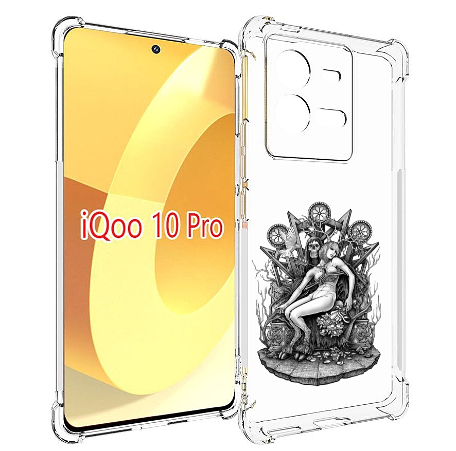 

Чехол MyPads девушка на троне для Vivo iQOO 10 Pro, Прозрачный, Tocco