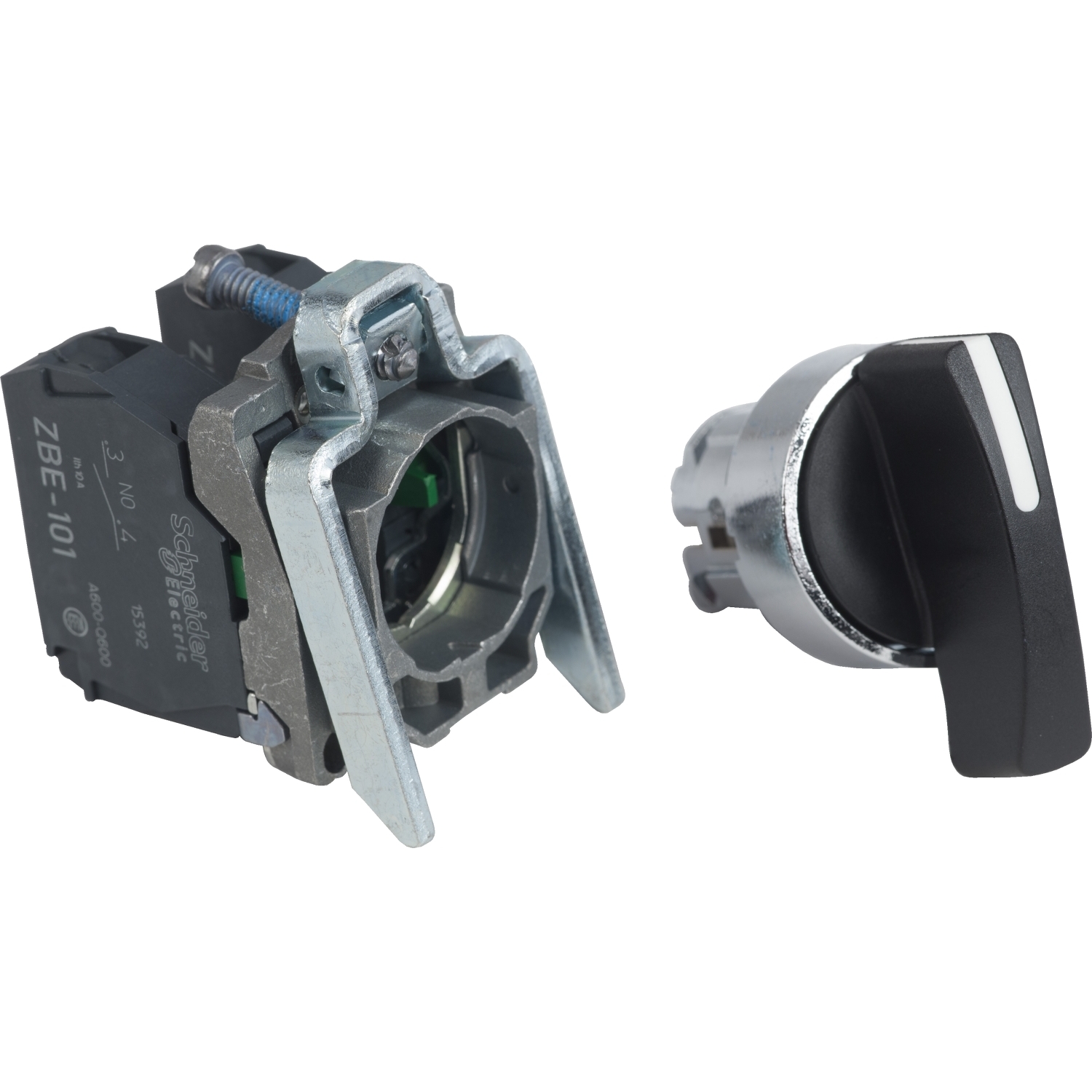 Переключатель 1-0-2 SE XB4 с возвратом в 0 черный удлинённая ручка 2НО