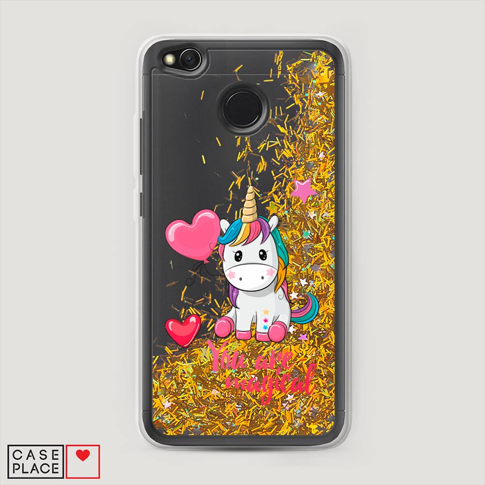 

Жидкий чехол с блестками "Волшебная единорожка" на Xiaomi Redmi 4X, 31490-1
