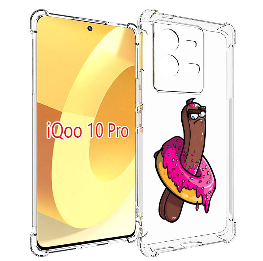 

Чехол MyPads эклер в пончике для Vivo iQOO 10 Pro, Прозрачный, Tocco