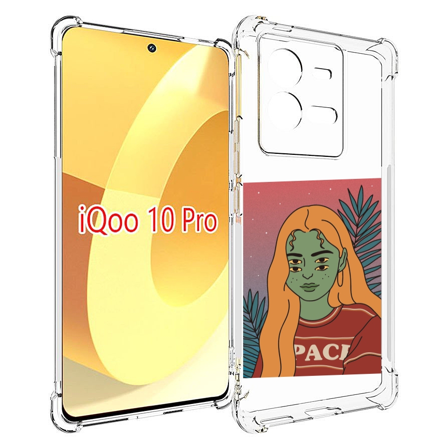 

Чехол MyPads четырехглазая девушка женский для Vivo iQOO 10 Pro, Прозрачный, Tocco