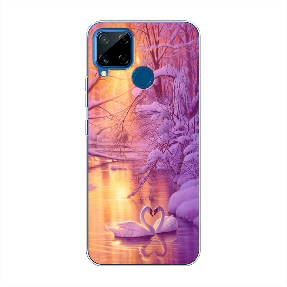 

Чехол на Oppo Realme C15 "Зима 1", Фиолетовый;желтый, 255050-2