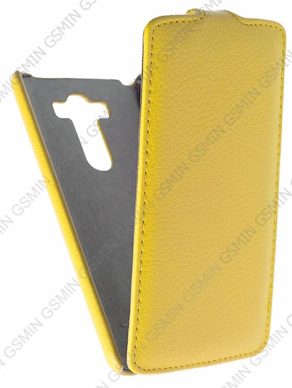 фото Кожаный чехол для lg g3 d855 art case (желтый)
