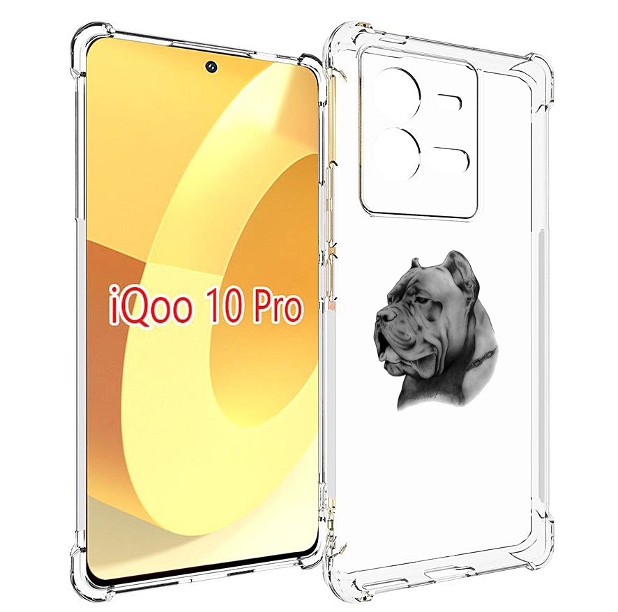 

Чехол MyPads грозный бульдог для Vivo iQOO 10 Pro, Прозрачный, Tocco